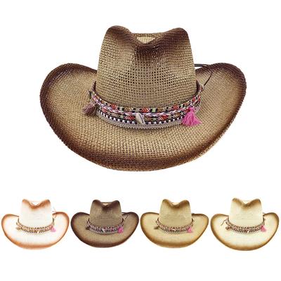 Straw Cowboy HAT Outback Western Mens Womens Cowboy  Hat