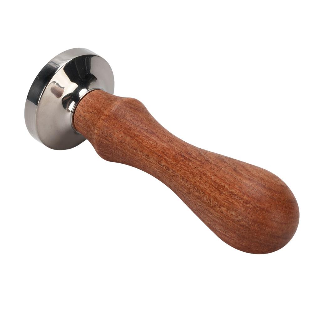 Coffee Tamper 30mm Stainless Steel Coffee Ground Press Tool with Wooden Handle for Cafe Home