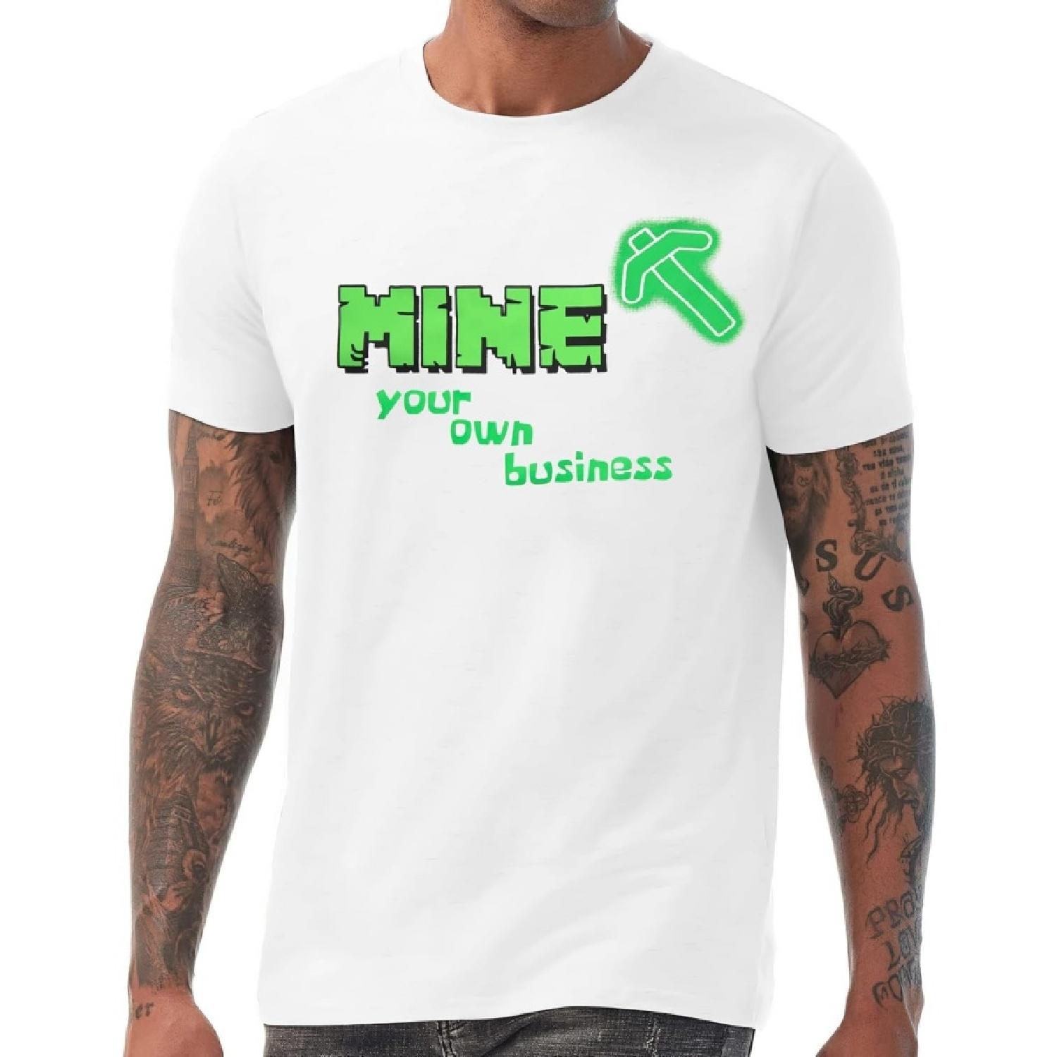 

Pixel Style Shirt for Men Mine Your Own Business Tshirt Chicken Jockey Graphics Tees Game Lovers Outfit Tops XXXXXL білий