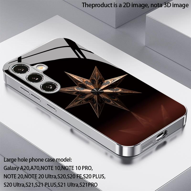 2D Phone Case with Starburst Relief Pattern for Samsung S26 S25 S24 S23 S22 S21 S20 A56 A36 A16 - Glass Protective Cover