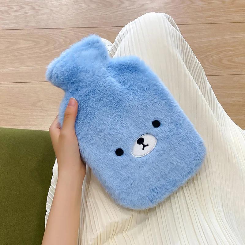 1pc Water Bottle, 1000ml Water-Filled Water Bottle, Hand and Foot Warmer for Girls,Cute Plush Cloth Cover