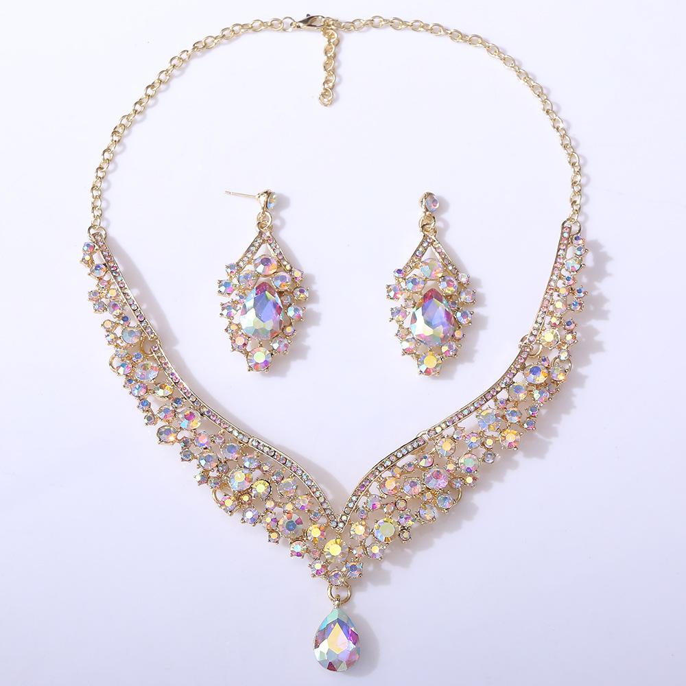 Royal Queen Bridal Jewelry Sets for Women Luxury Necklace Earrings Sets Wedding Dress Bride Jewelry Set Accessories