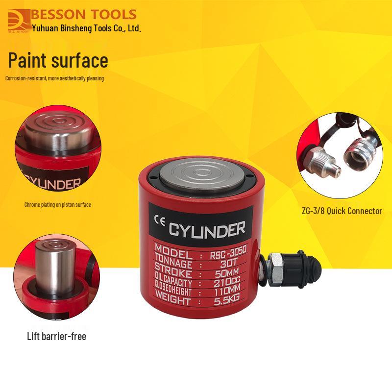 Ultra-thin Hydraulic Jack with Split Cylinder: Short, Long, or Extended Types – 10T, 20T, 30T, 50T, 100T, 200T