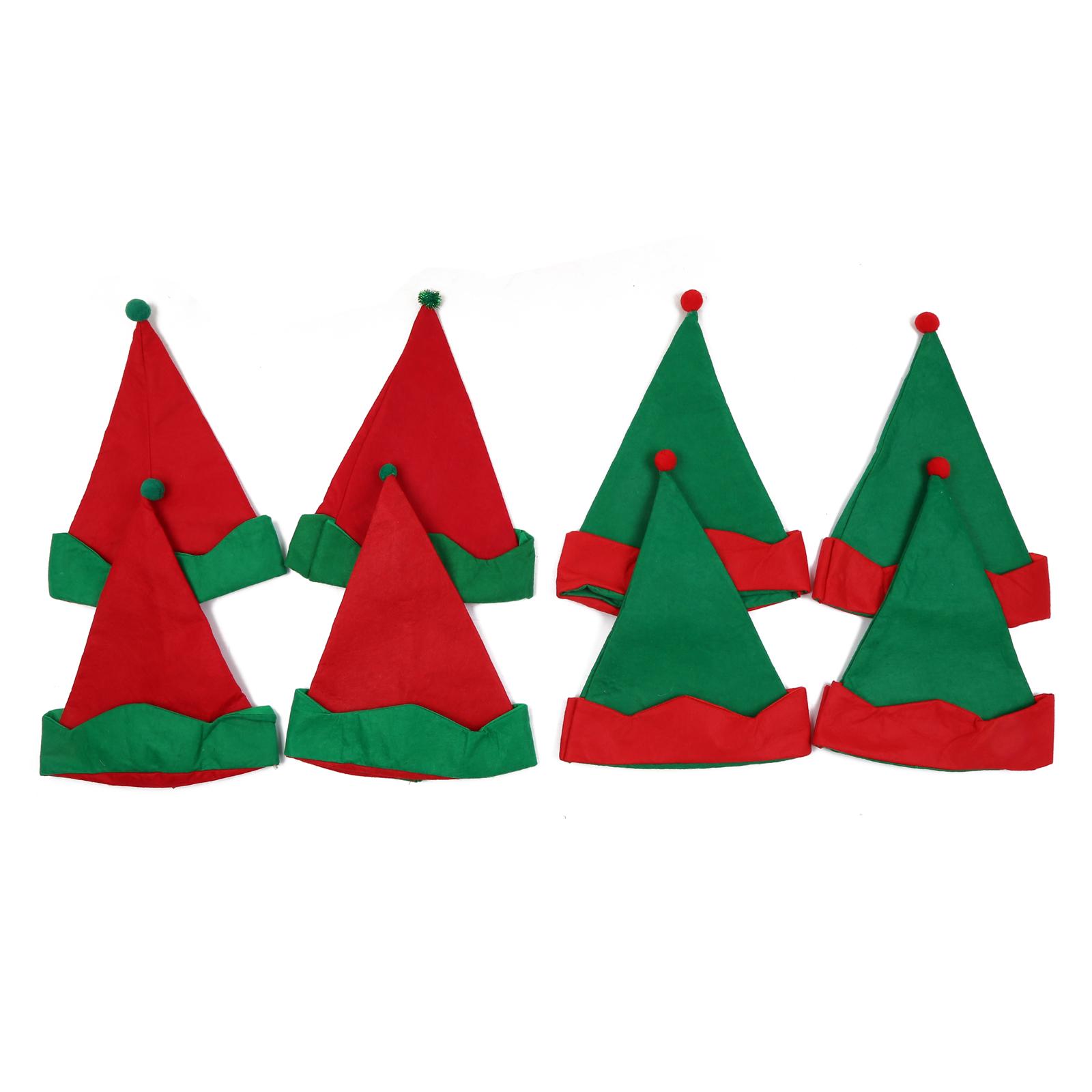 Fashion Santa Claus Hat Santa Elf Hat Red and Green Christmas Hat Elf Pointed Hat for Masquerades Party