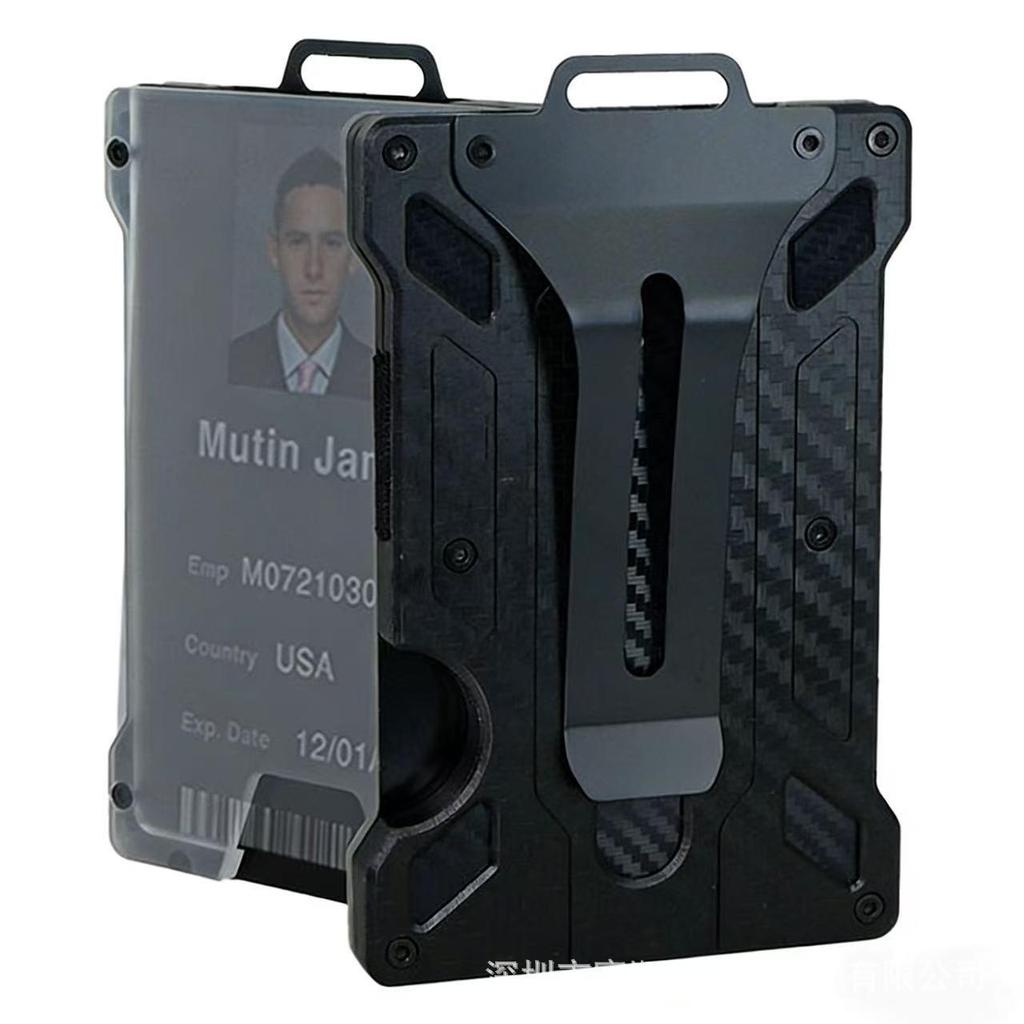 Nuovo stile Custodia Porta Badge Lavoro in Metallo RFID Trasparente con Clip