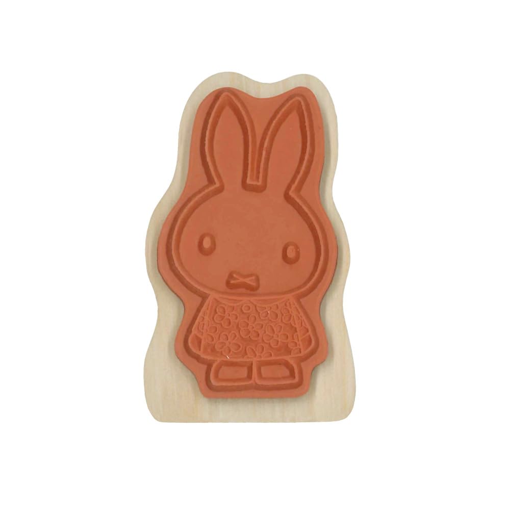 Face Stamp Bruna Wood Piece Miffy and Floral Clothes Children's 2011-002