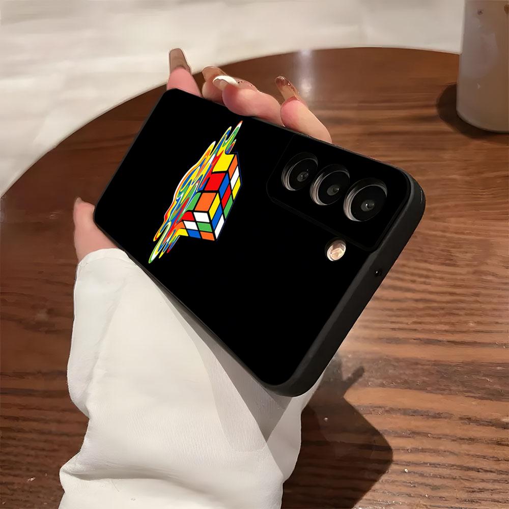 Cool Funny Rubiks Cube Phone Case For Samsung S26 S25 S24 FE S23 S22 S21 Plus S20 Ultra Note20Ultra Black Soft Shell