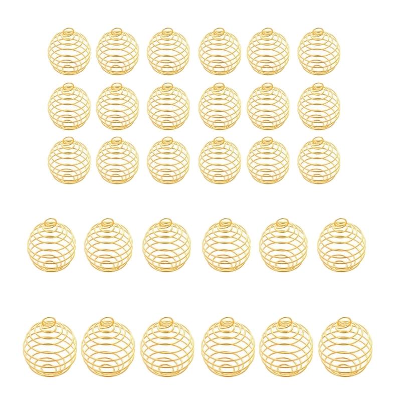 

30 шт. Уникальные ювелирные изделия Подвеска Полый Шар Пружинный Подвеска Ювелирные Изделия Шарм DIY Ожерелье Подвески для DIY Ожерелье Ювелирные Изделия золотой
