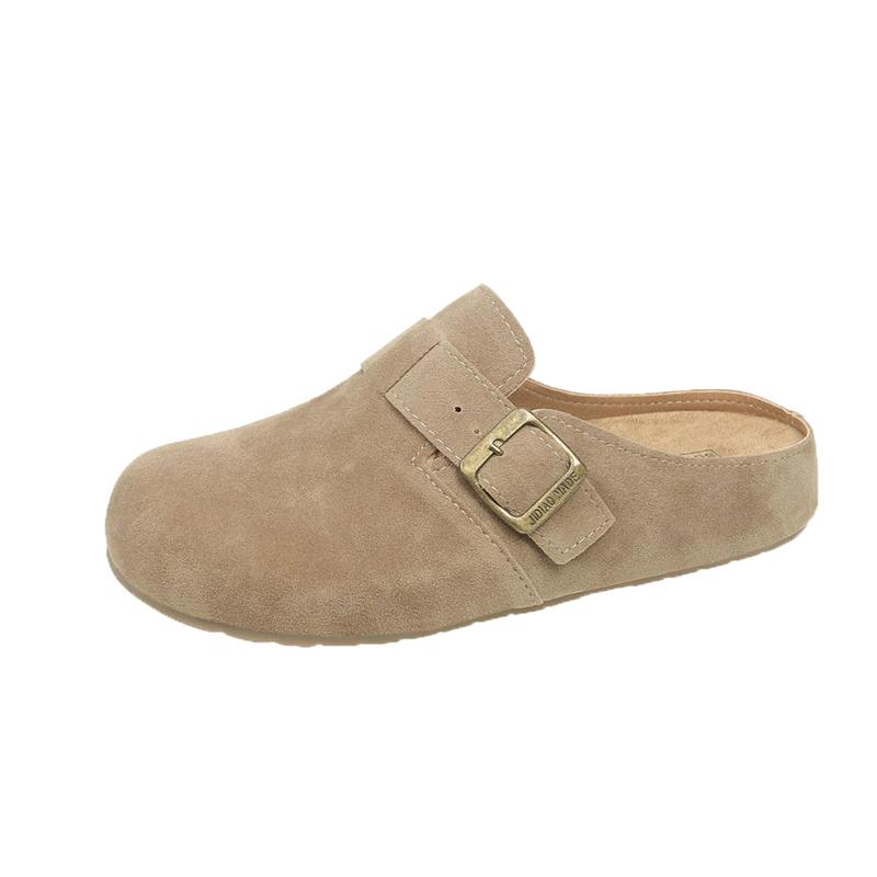 Petite Women's Vintage Half Slippers With Thick Sole And Rubber Outsole Spring Autumn New Arrival Bohemian Style Flat Form Sanda
