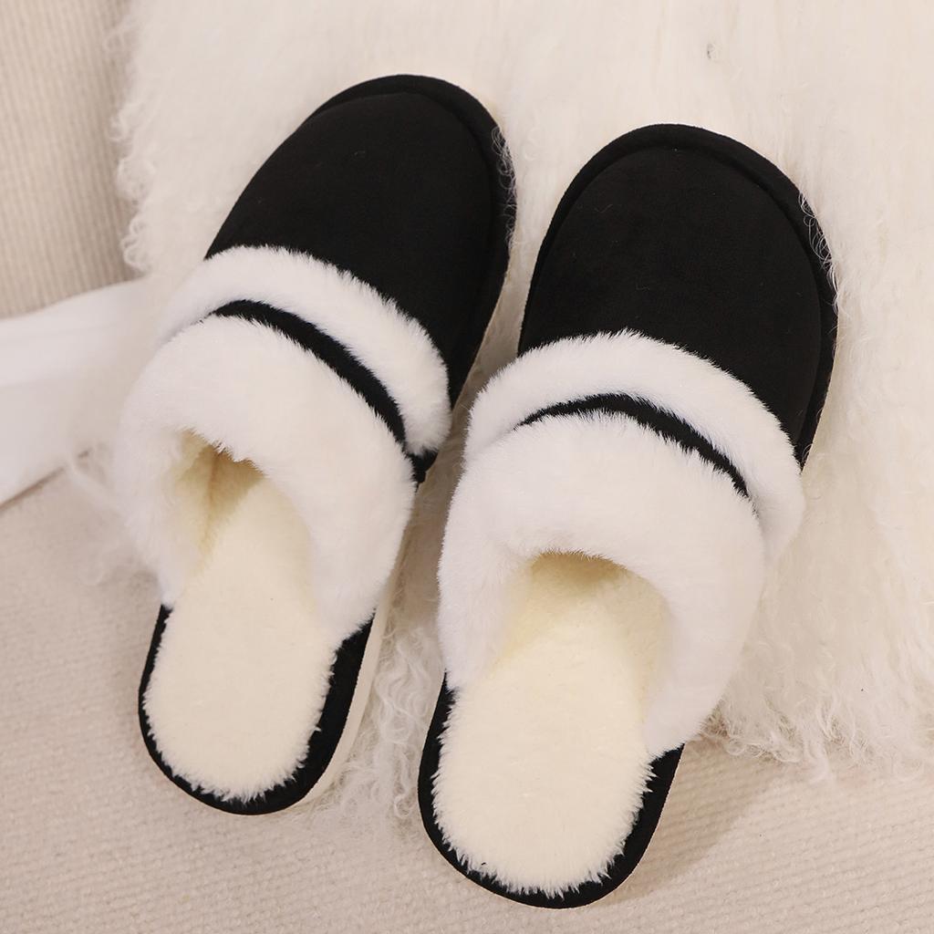 Fashion Women Winter Warm Ful Slippers Women Slippers Couple Home Slippers Indoor Plush Size Casual House Flat Bottom Slides Shoes