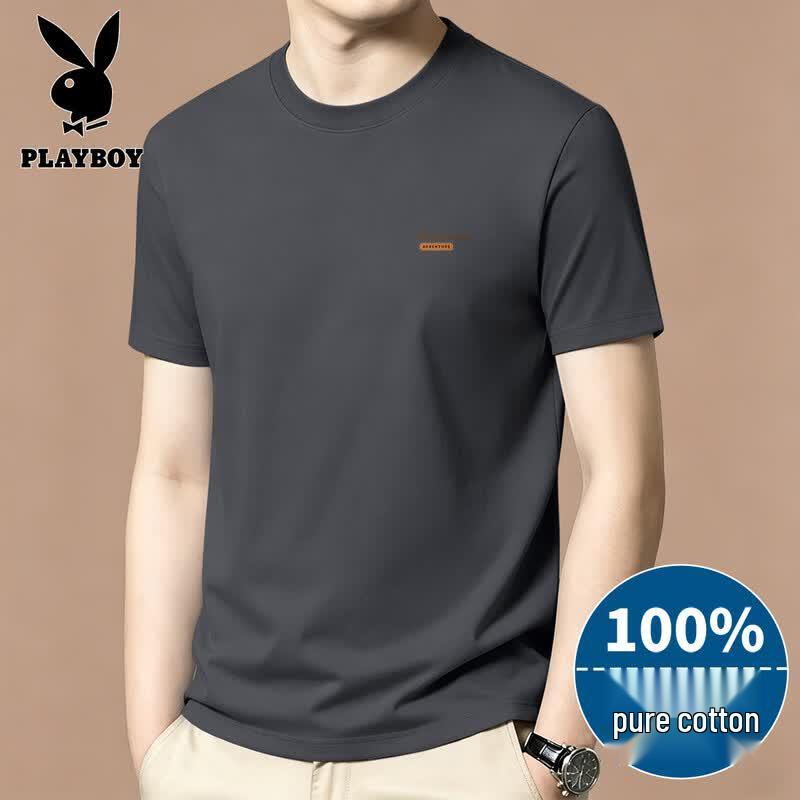 PLAYBOY Men's 2026 Summer Cotton Short Sleeve T-Shirt