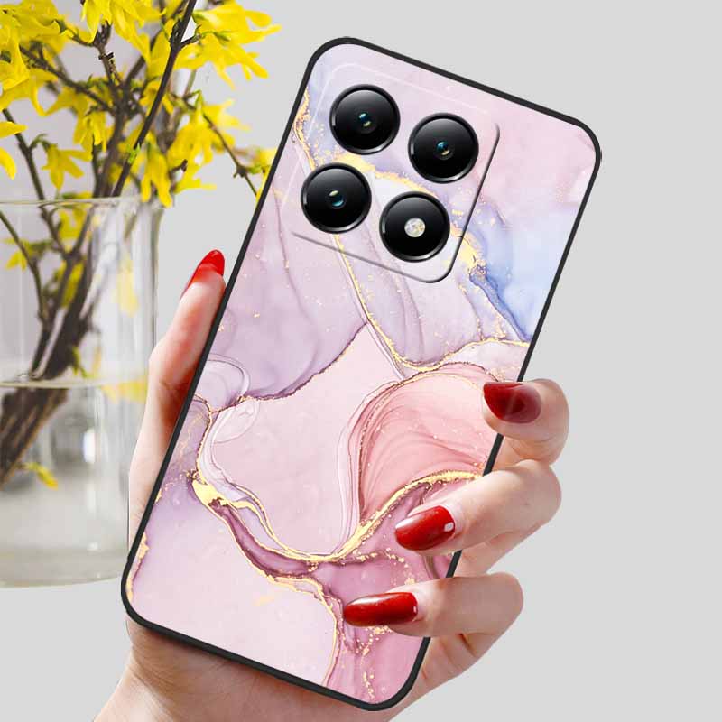 For Xiaomi 14T / 14T Pro Case Fashion Black TPU Marble Painted Cover for Xiaomi 14T Pro Shockproof Shell Capa Silicon Bag 6.67''