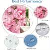 1Pc Pink Peonies Shower Curtain - Full Blooming Flowers & Dark Green Leaves, Polyester, 70.8X70.8", 12 Hooks, Elegant Decor