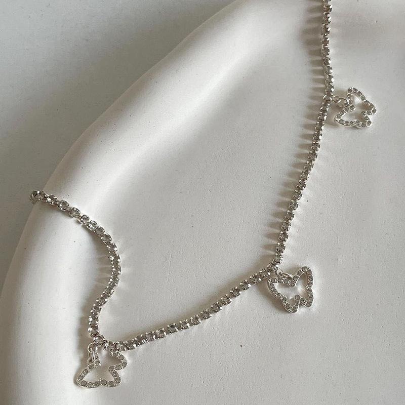 Accessories Fashion Versatile Alloy Diamond Necklace Niche Versatile Diamond Chain Butterfly Necklace Women