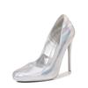 12cm Moda Europea Pelle Verniciata Rossa Punta Tonda Tacchi Sottili a Spillo Taglia Grande Scarpe da Donna Eleganti Per Pole Dance e Spettacolo da Palcoscenico WZ-091-2