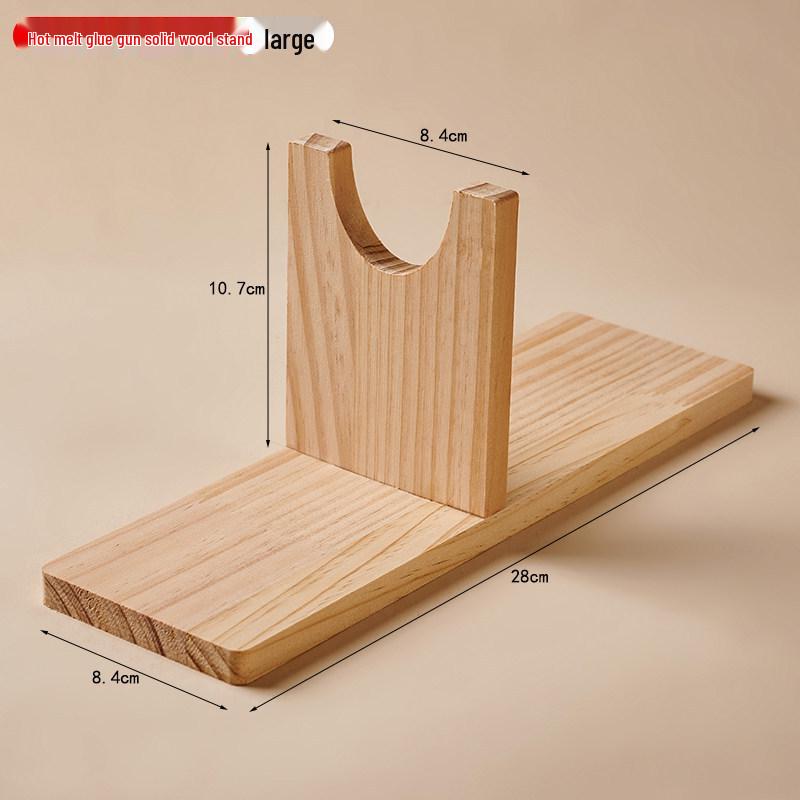 Thickened Anti-Scald Solid Wood Stand for Hot Melt Glue Gun with Head Fixing Feature