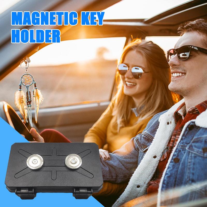 Magnetic Key Box Magnetic Key Holder Under Car Twin Magnets Key Cabinets Magnet Key Hider Soft Lining Car Accessories