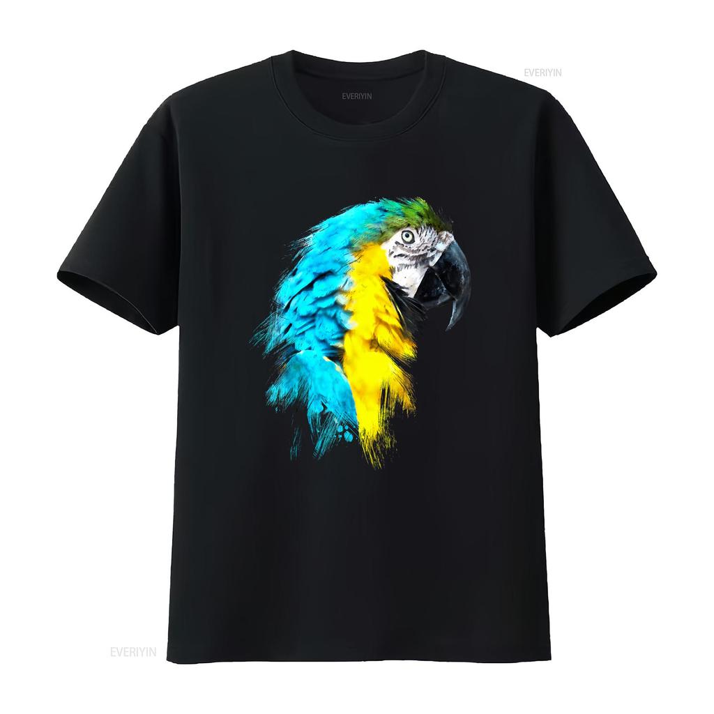 Watercolour colourful scarlet macaw parrot bird painting T Shirt  vintage Washed Unisex streetwear designer clothes Soft