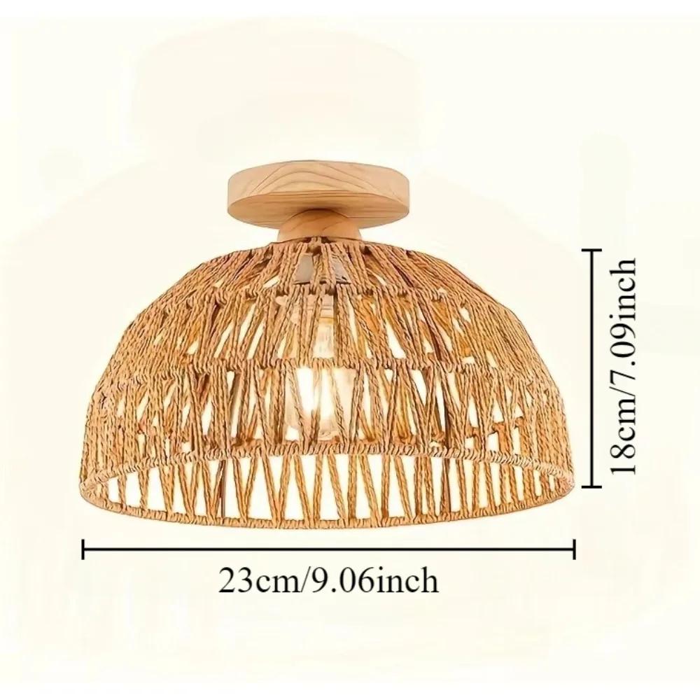 

Bohemian Rattan Ceiling Light Fixtures-Handwoven Willow Strip Design, Coastal Farmhouse Style for Bedroo Kitchen Boho Home Decor