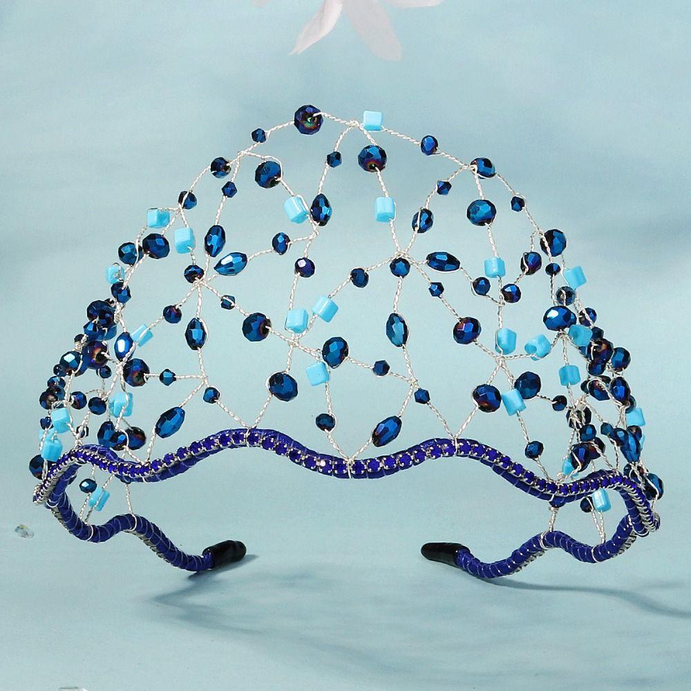 Wedding Headpieces Crystal Beads Hair Net Crown Elegant Headbands Bride Hair Bands  Birthday