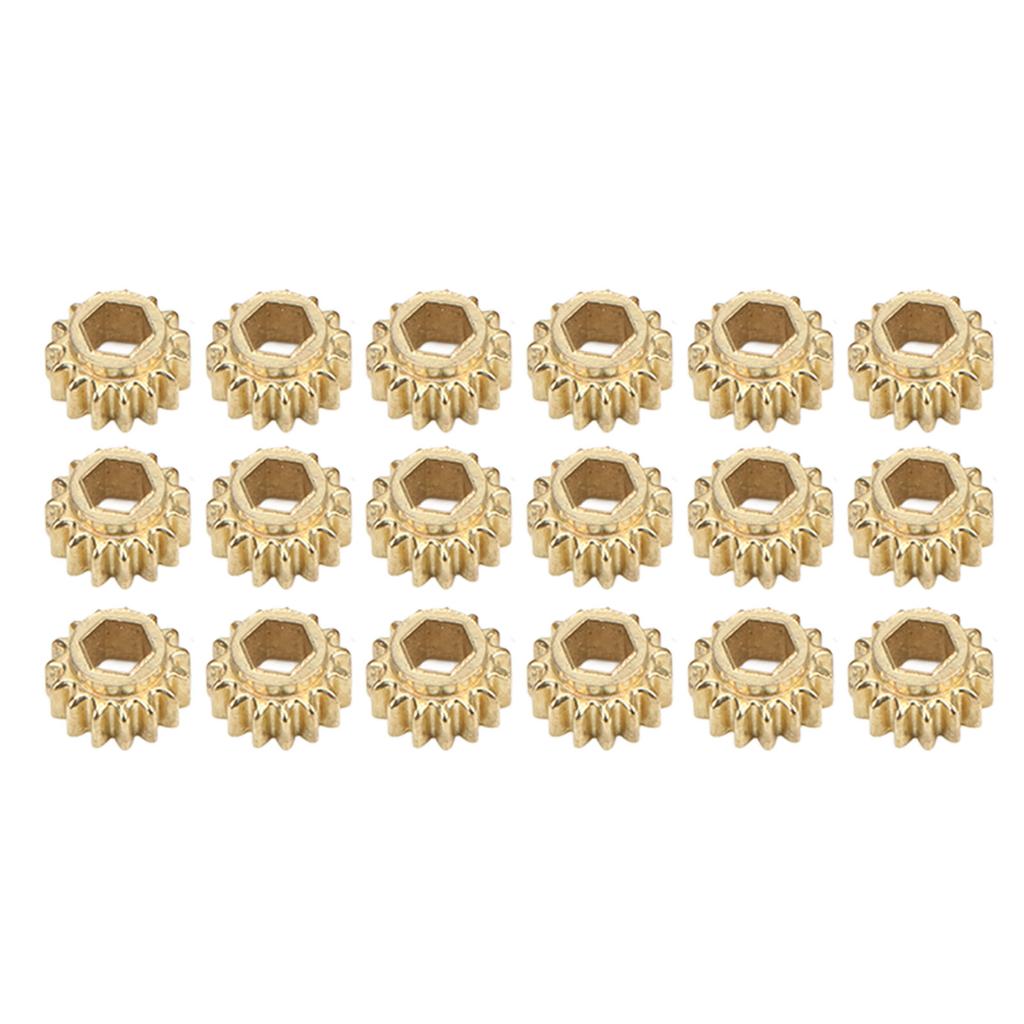 18Pcs String Tuning Peg Gear Metal Guitar Hex Hole Gears Strings Accessory for Tunings 1: 15Gold