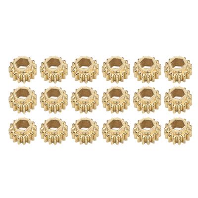 18Pcs String Tuning Peg Gear Metal Guitar Hex Hole Gears Strings Accessory for Tunings 1: 15Gold