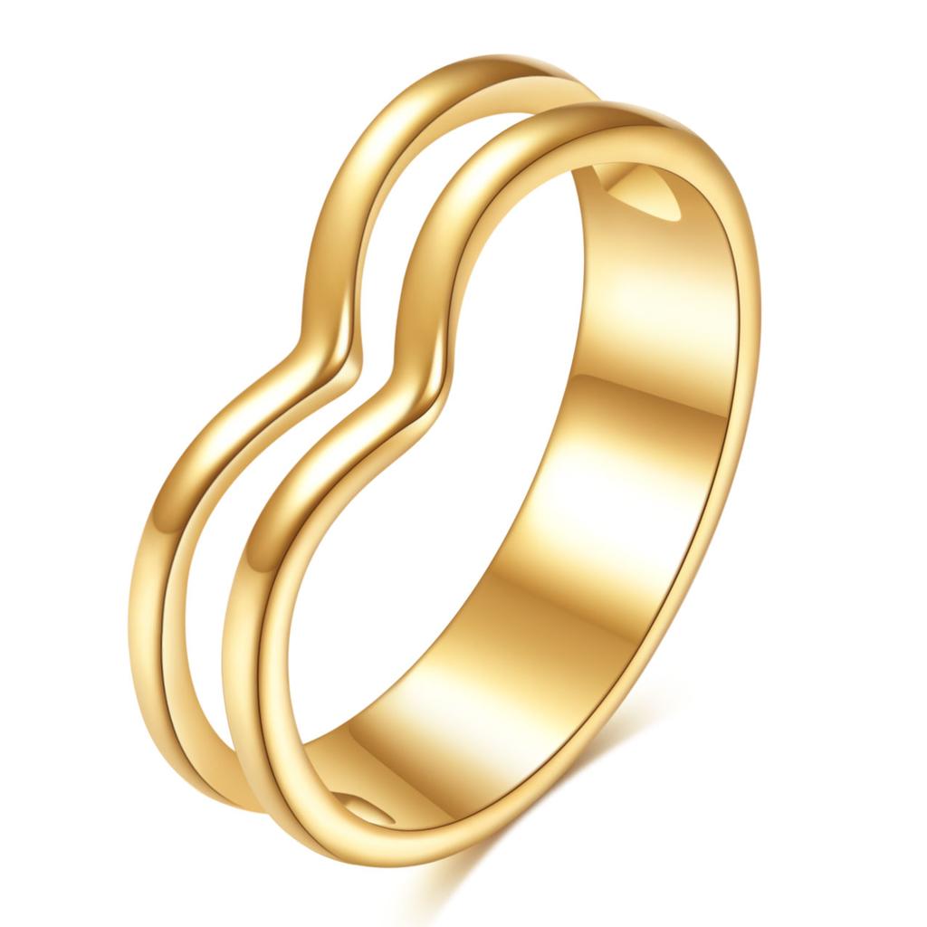 Pointed V Shaped Chevron CZ Simulated Diamond Zircon Heart Stackable Ring Eternity Bands for Women