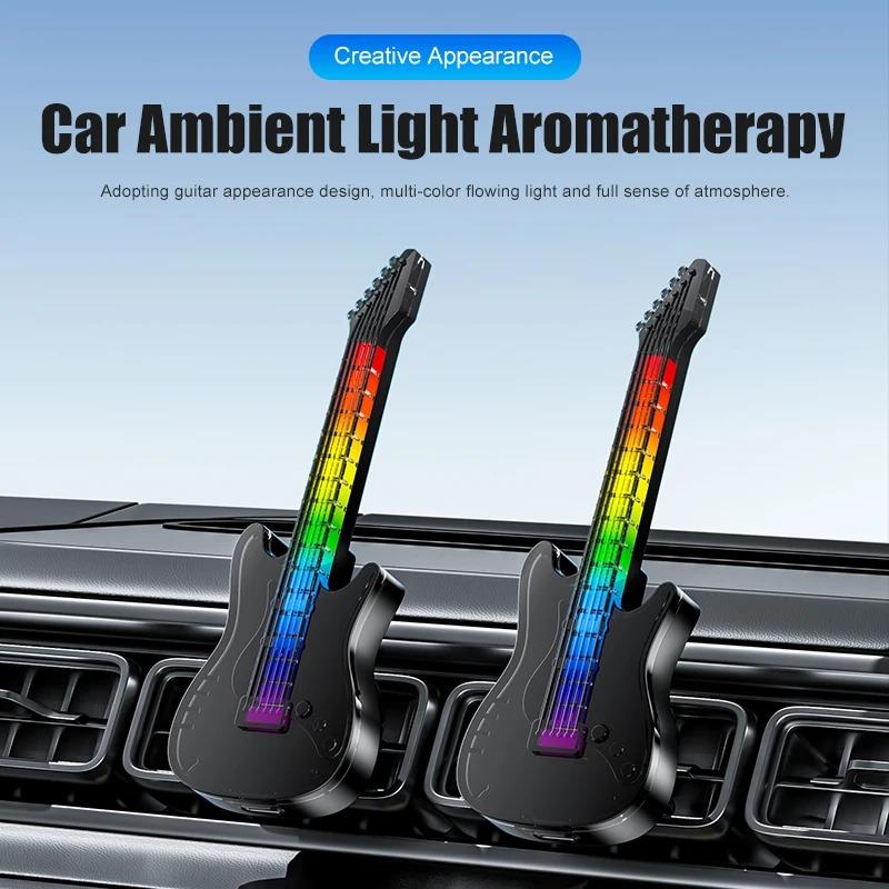 Car Air Outlet Ornaments Aromatherapy Guitar Shape RGB Music Atmosphere Light Perfume Air Freshener Vent Aromatherapy Decoration