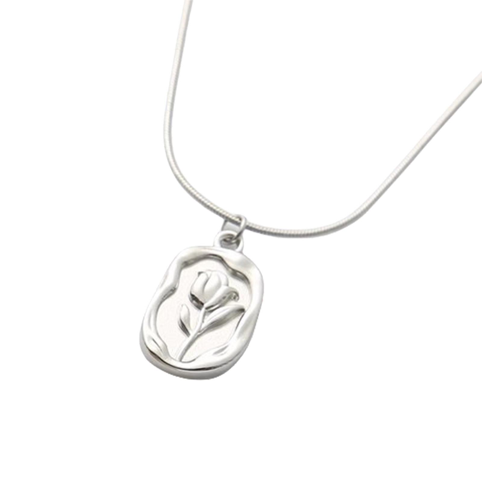 

Модное колье-подвеска с тюльпанами и розами, регулируемая длина цепочки, чокер, шейная цепочка, аксессуары для модных женщин серебряный