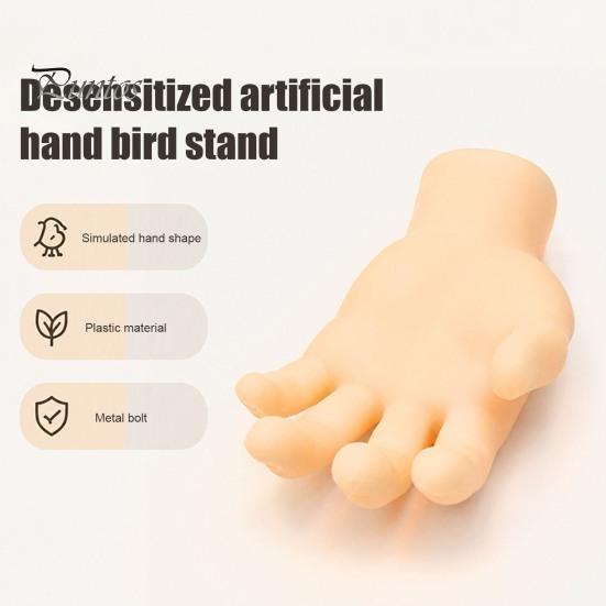 Parrot Tension Relief Toy Hand-Shaped Perch, Realistic Hand Stand with Screw Fastener, Bird Natural Perch Cage for Budgie Cockatiels, Desensitization