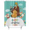 TU Festive Forest Animals Shower Curtain Merry Christmas Holiday Deer Fox Woodland Bathroom Decor Rustic Nature Home Decor Gift