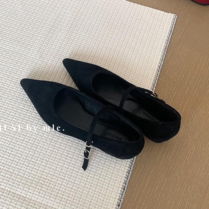 

Мода Bailamos Новый Бренд Женские Балетки Мода Острый Носок Женские Туфли Мэри Джейн На Плоском Каблуке Повседневные Балетки Mujer 39 чёрный