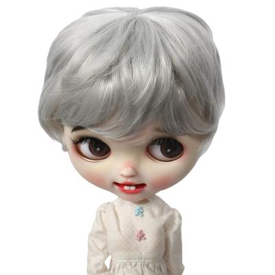 Linfairy 9-10 Inch Doll Short Curly Wig (Silver)