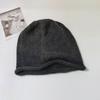 Korean Style Solid Color Knit Beanie For Women Autumn Winter Warm Slouch Hat Big Head Circumference