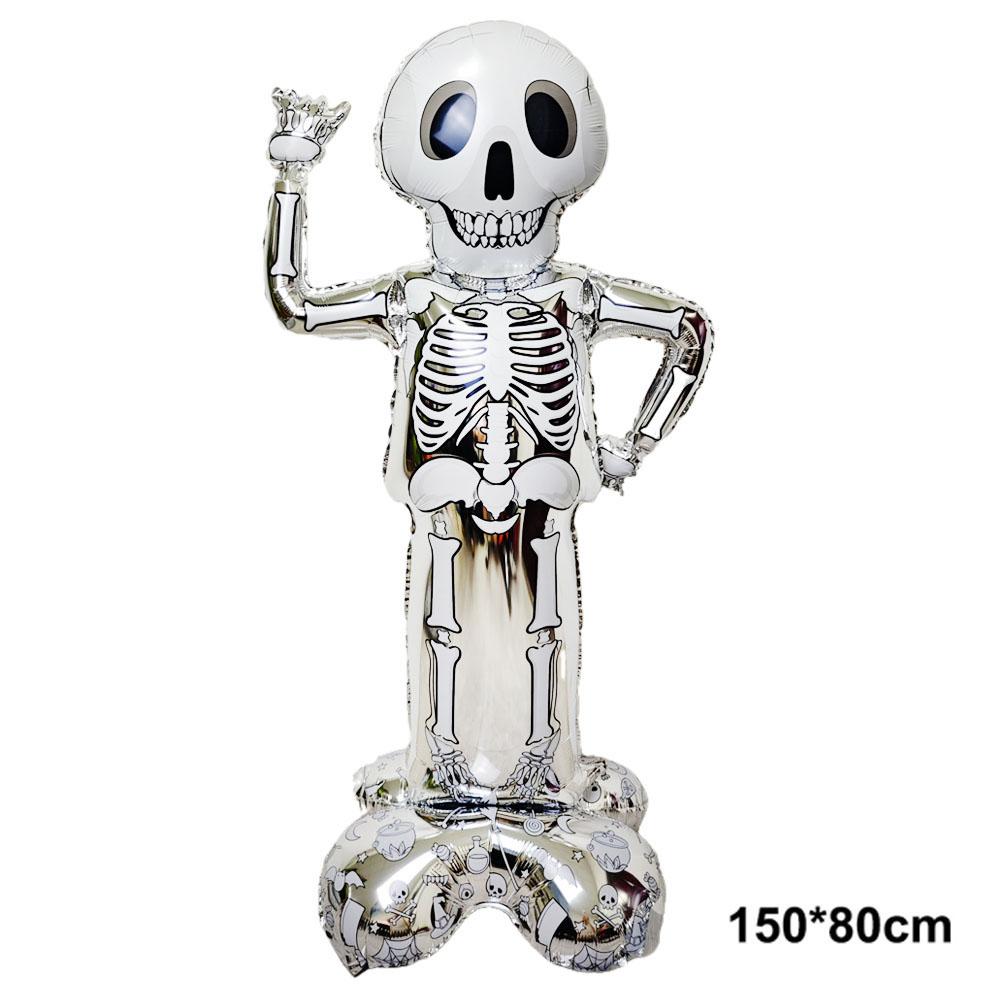 Halloween Party Decor Standing Inflatable Aluminum Foil Balloon Ghost Pumpkin Skull Haunted House Tombstone Skeleton Balloon