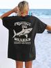 Respect The Locals T Shirts Surfing Save Shark Vsco With Summer Vintage Washed Top For Everyday Wear Stylish Designer Clothes