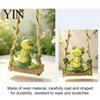 Small Hanging Figurine for Trees Swing Frog Garden Statue, Resin Meditating Ornament, Waterproof Outdoor Cute Decor Yard, Patio, Balcony, Porch,