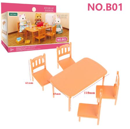 Non-Toxic Forest Animal 1/12 Dollhouse Furniture Bedroom Kitchen Bathroom Set Miniature Simulation Dolls Accessories Diy Toys Children