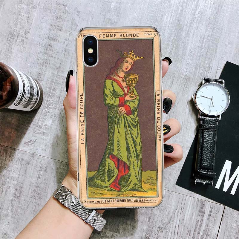 Tarot Cards Reading Art Phone Case For iPhone 11 12 13 14 Pro XS XR X Max 7 8 6 6S Plus Mini + 5 SE Pattern Customized Coque