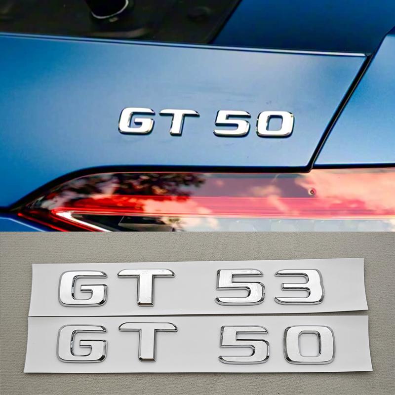 3D ABS Chromowane Litery Logo Samochodowe GT43 GT50 GT53 GT63 Odznaka Emblemat Naklejka Dla Mercedes Benz AMG Seria GT Akcesoria do Oznaczania Tyłu