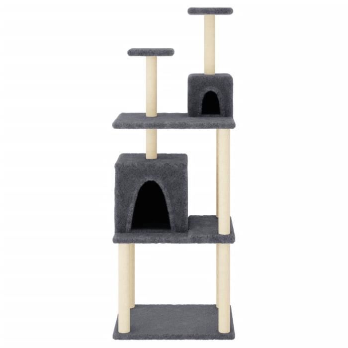 VidaXL Cat Tree with Sisal Scratching Posts Dark Grey 167 Cm 172069