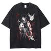 Hot Anime Graphic T-shirt Chainsaw Man Vintage Washed T Shirt for Short Sleeve Oversized T-shirt Top Clothing Tshirt