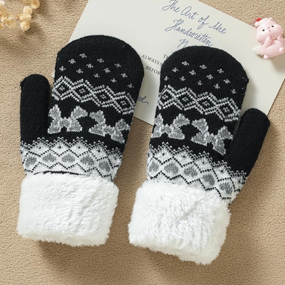 Fleece Lined Children's Mittens Double Layer Kids Warm Gloves New Winter Mittens  Winter Wear
