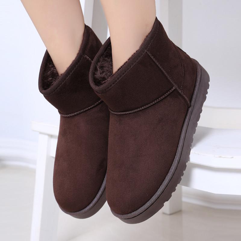 Flat Sole Thickened Fleece Warm Shoes Plus Size Women's Snow Boots