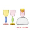 Creative Colored Goblet Wine Glass Nordic Decor Sweet Contrast Color Glasseware Barware Luxury Burgundy Bordeaux Cup Decanter