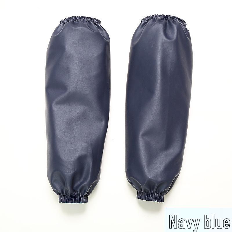 Black PU Leather Extra Large Waterproof Work Oversleeves for Adults