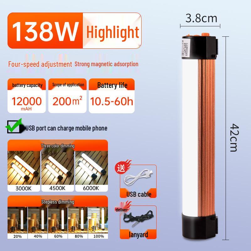 Wireless LED Rechargeable Magnetic Tube Light for Outdoor and Emergency Use