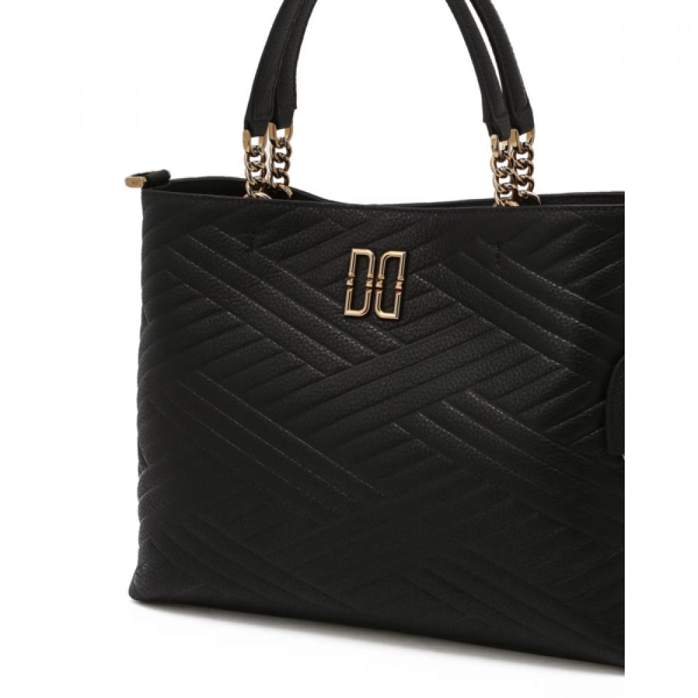 Daks Black Dd Logo Leather Tote Bag Dcba6e365bk
