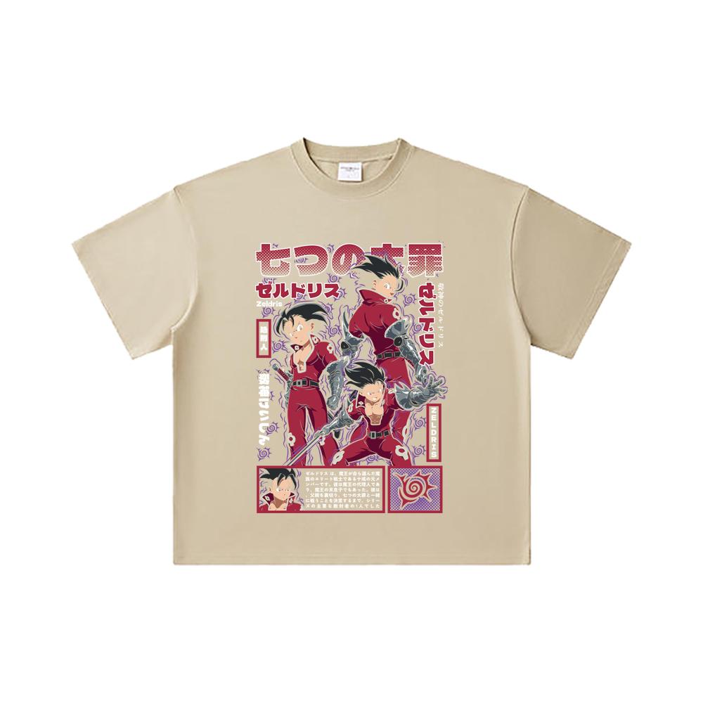 260 GSM Double Yarn 32 Count 100% Cotton Seven Deadly Sins V10 Zeldris Print Unisex Heavy Cotton T Shirt
