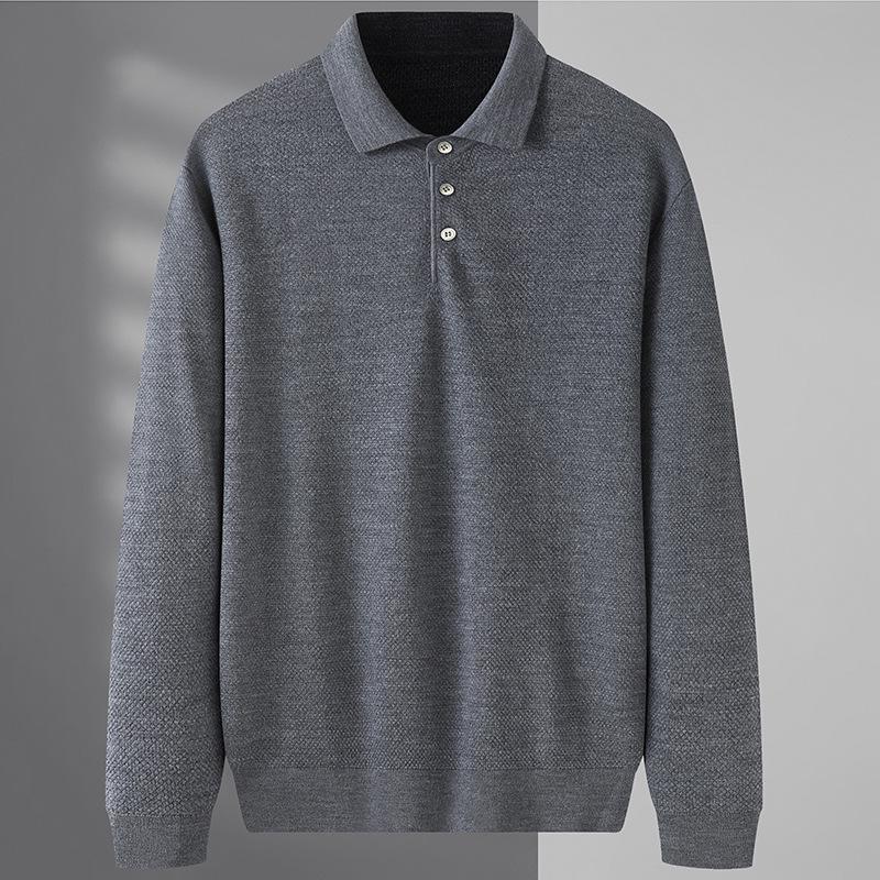 Men's Plus Size Warm Lapel Knit Wool Sweater for Autumn 2026